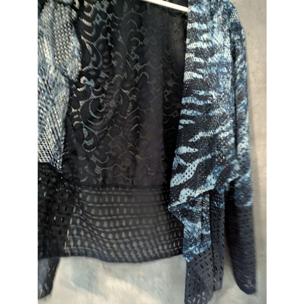 Women's Mona Leah Couture Cardigan Size S Blue Black - Picture 5 of 10